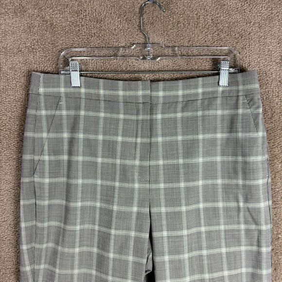 J. Crew Kate Straight Pants Women's 12 Green Plaid Italian Stretch Wool Trousers - Picture 3 of 12